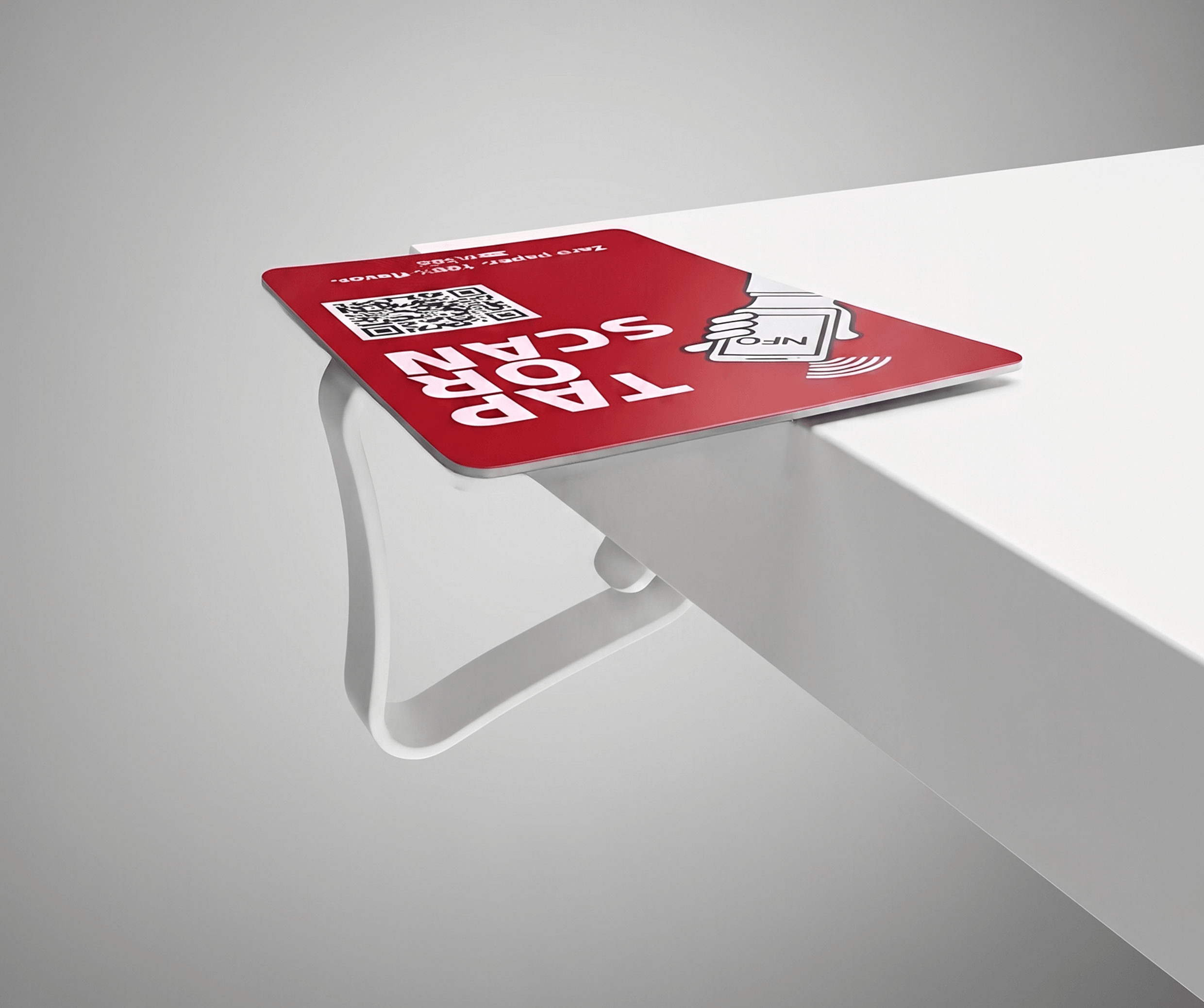 Ferma Tovaglia Smart — clip da tavolo con card NFC e QR Code